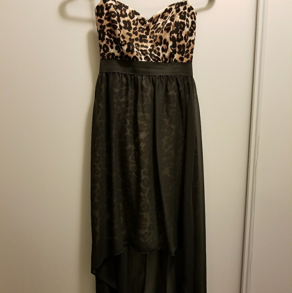 Hi-low cheetah dress